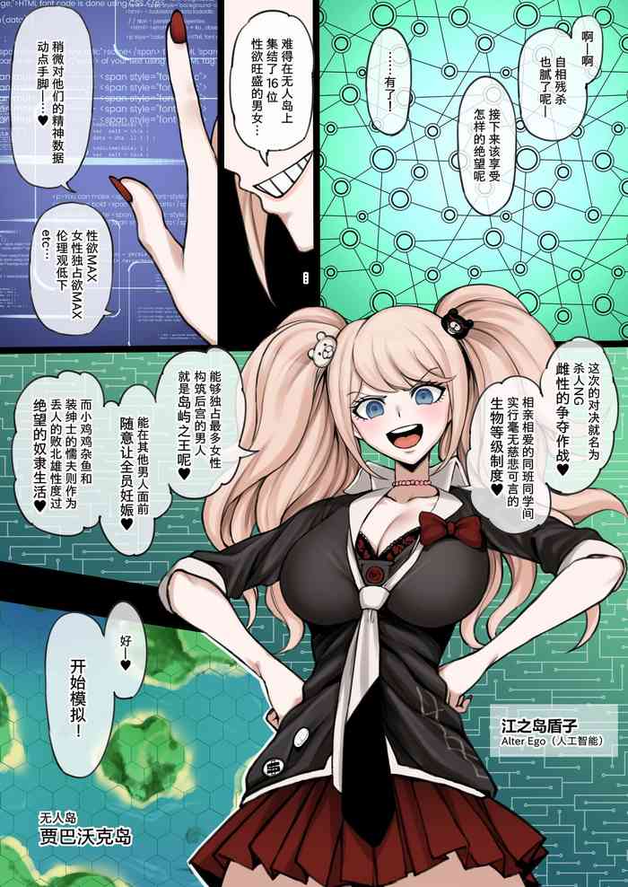 Kuzuryuu is defeated in the battle for the harem on the deserted island created by Enoshima Alter Ego, and is trained by Peko to become a female